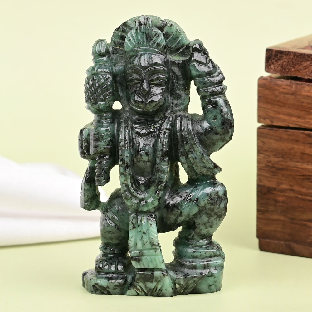 Hanuman Emerald Idol - 301.60 Carats