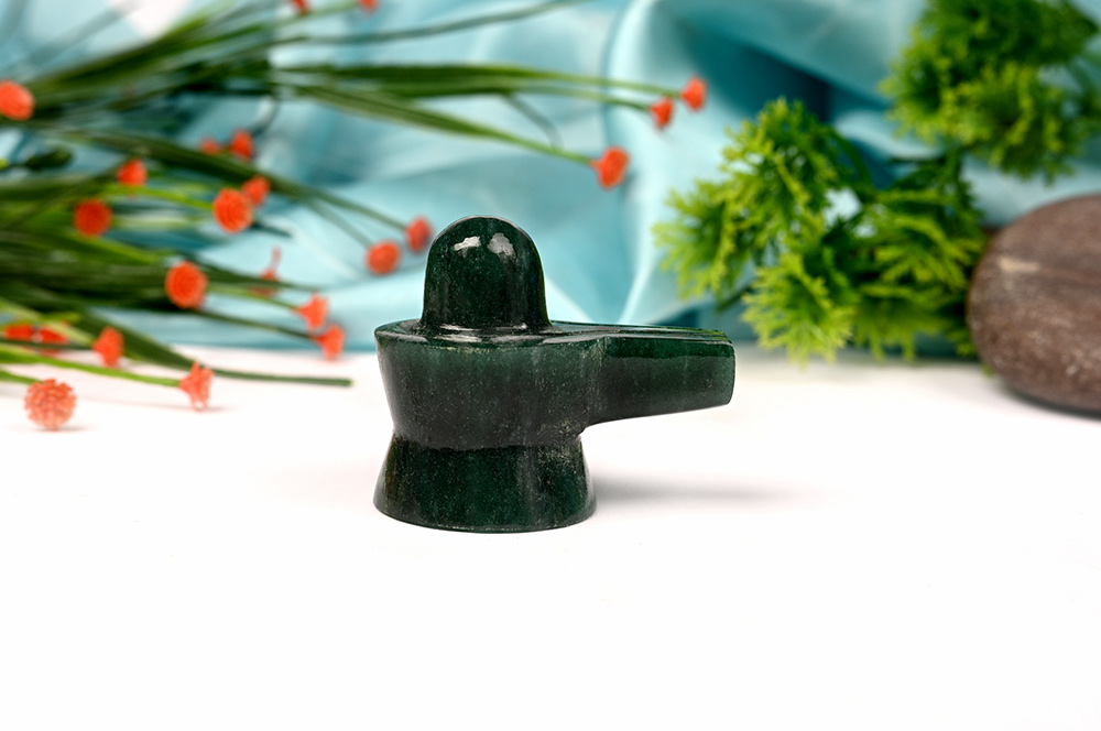 Green Jade Shivlinga - 80 gms