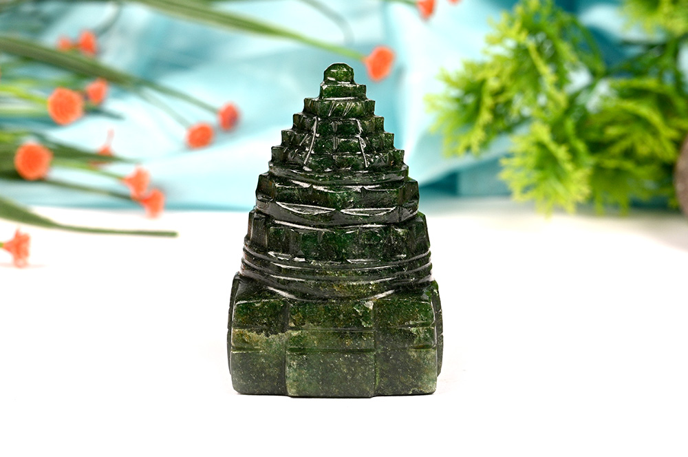 Green Jade Stone Shree Yantra - 99 gms