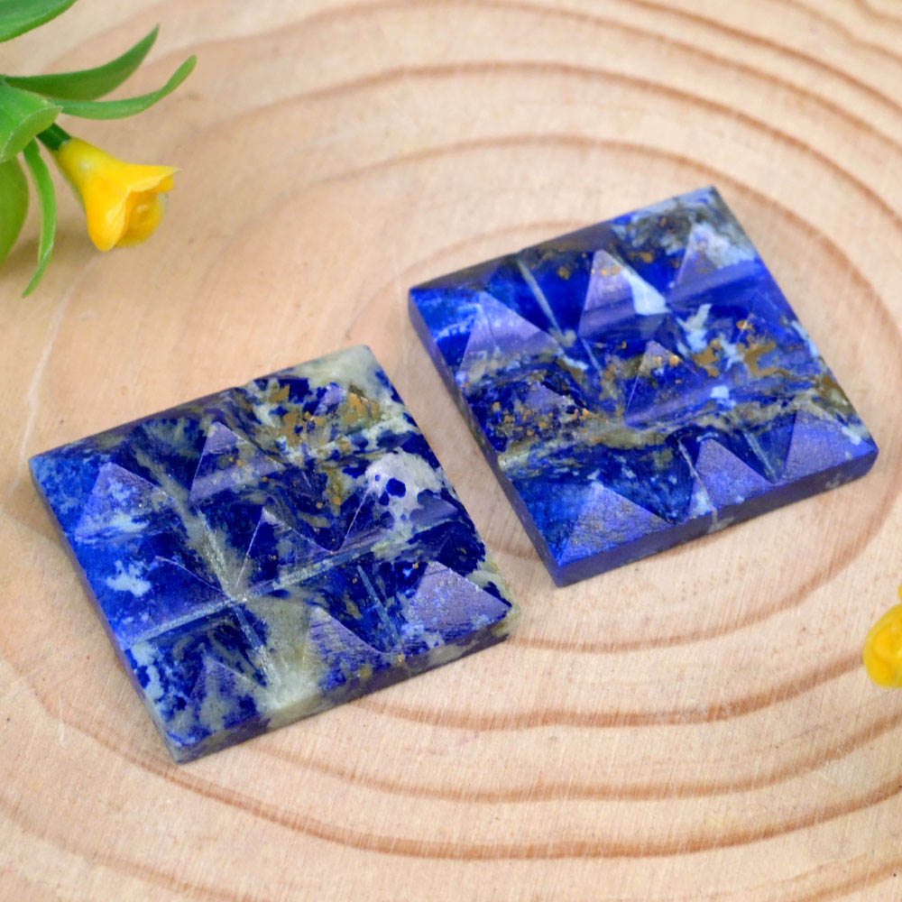 Lapis Lazuli 9 Pyramid grid - Set of 2 - 29 gms