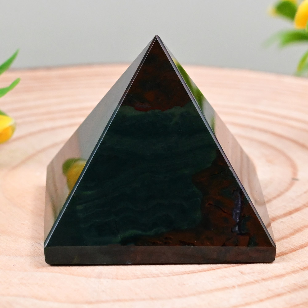 Natural Bloodstone Pyramid Set of 2