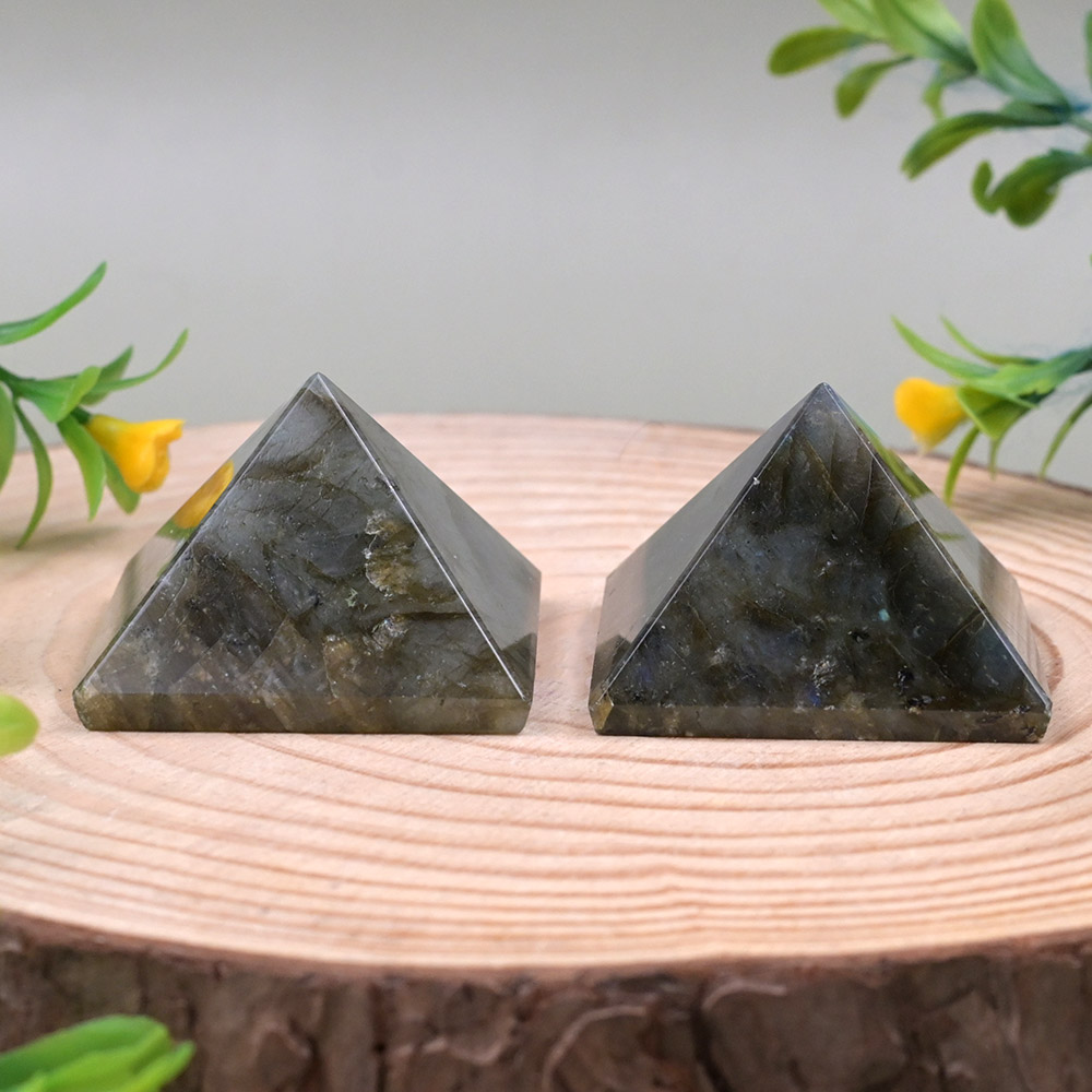 Labradorite Pyramid Set of 2