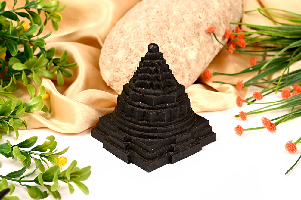 SIM310-Shaligram Meru Shri Yantra - 387 gms