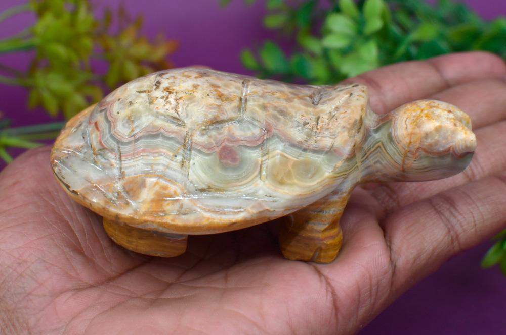 Agate Gemstone Kurma - 268.53 gms