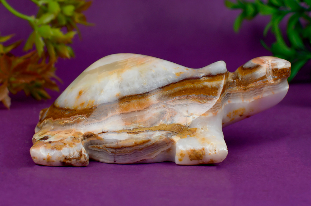 Agate Gemstone Kurma - 326.109 gms