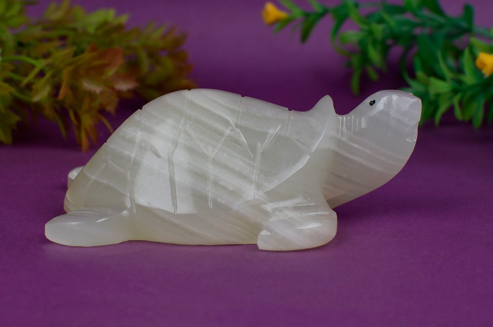 Agate Gemstone Kurma - 339.32 gms