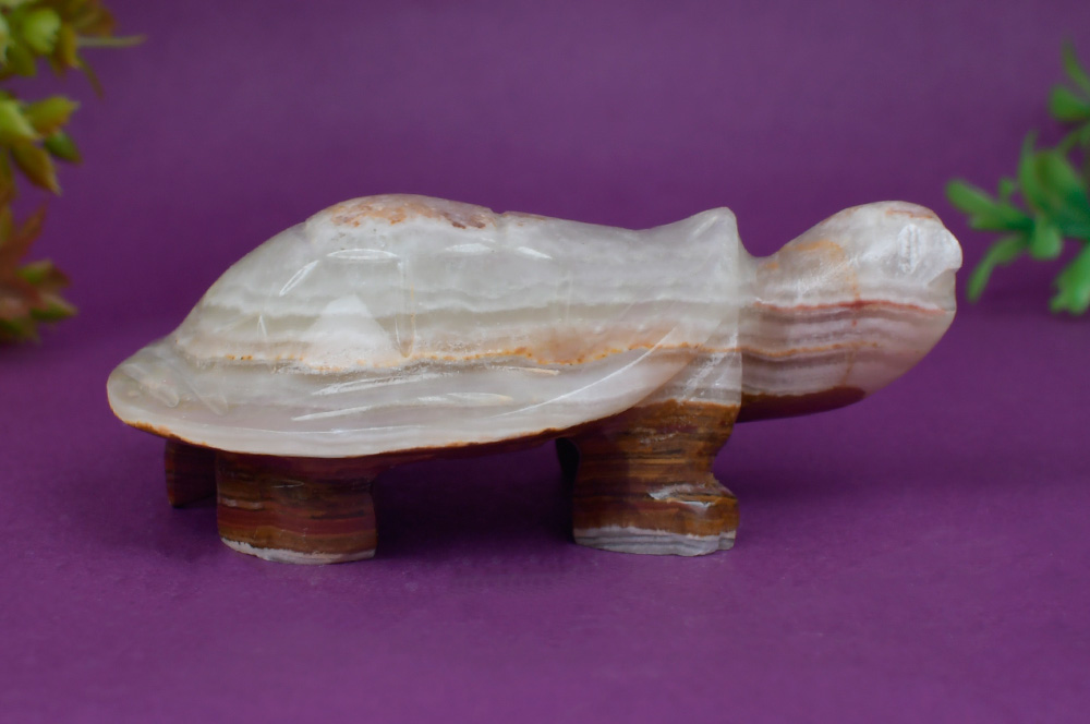 Agate Gemstone Kurma - 259.66 gms