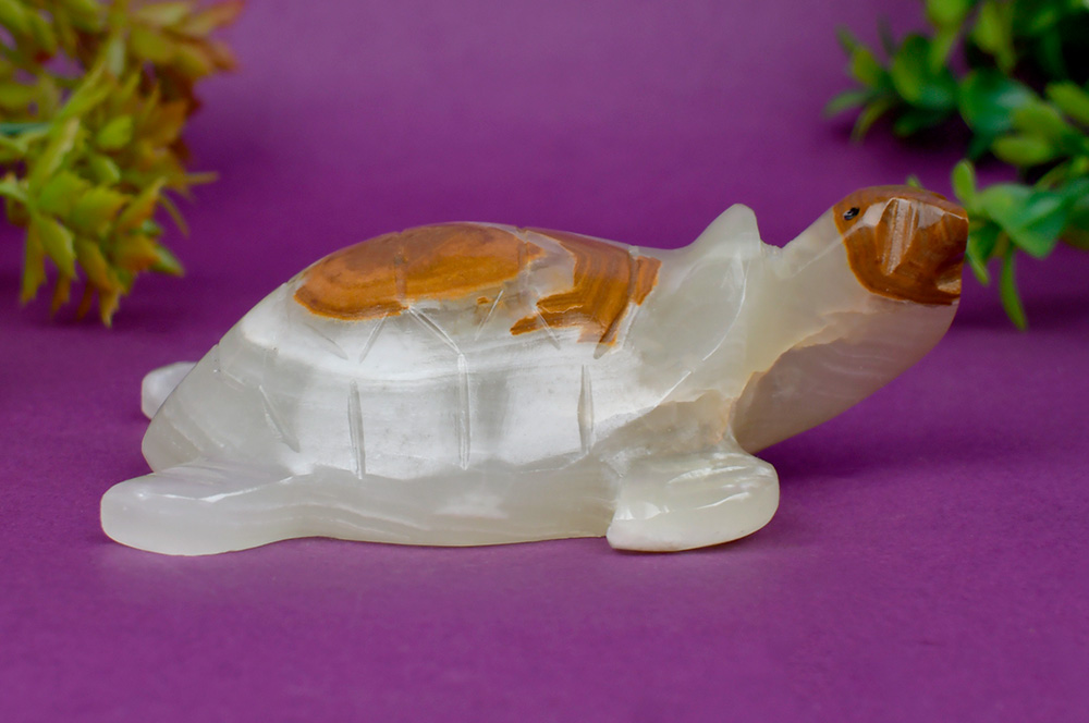 Agate Gemstone Kurma - 303.48 gms