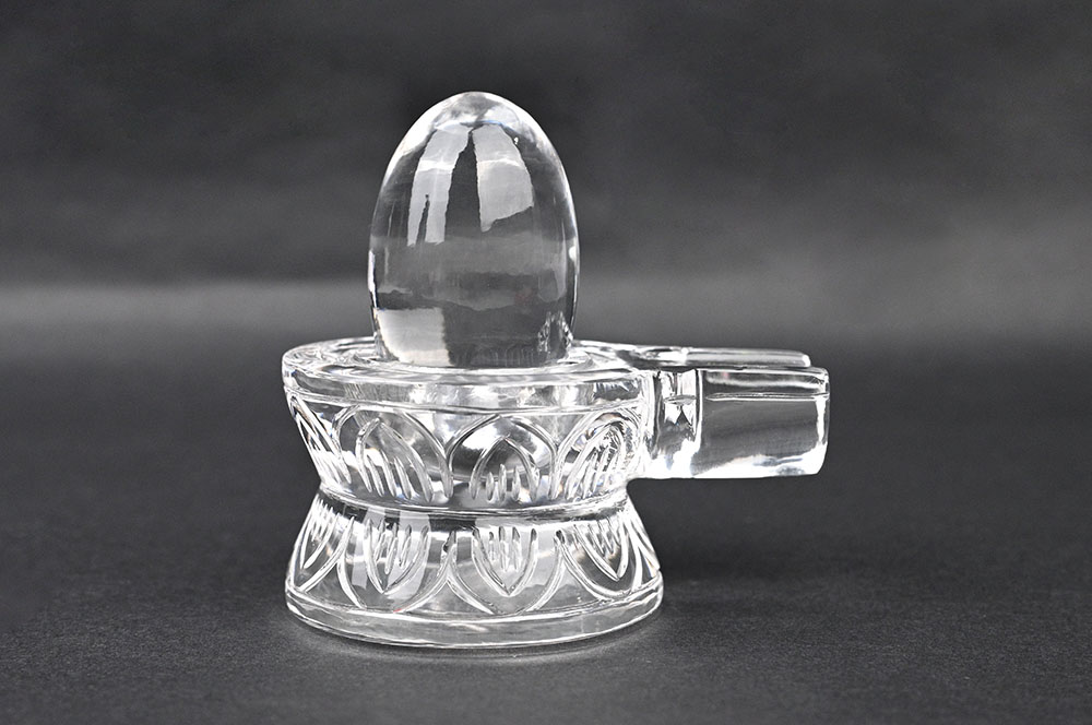 Sphatik Lingam With Sphatik Yoni Base - 527 gms