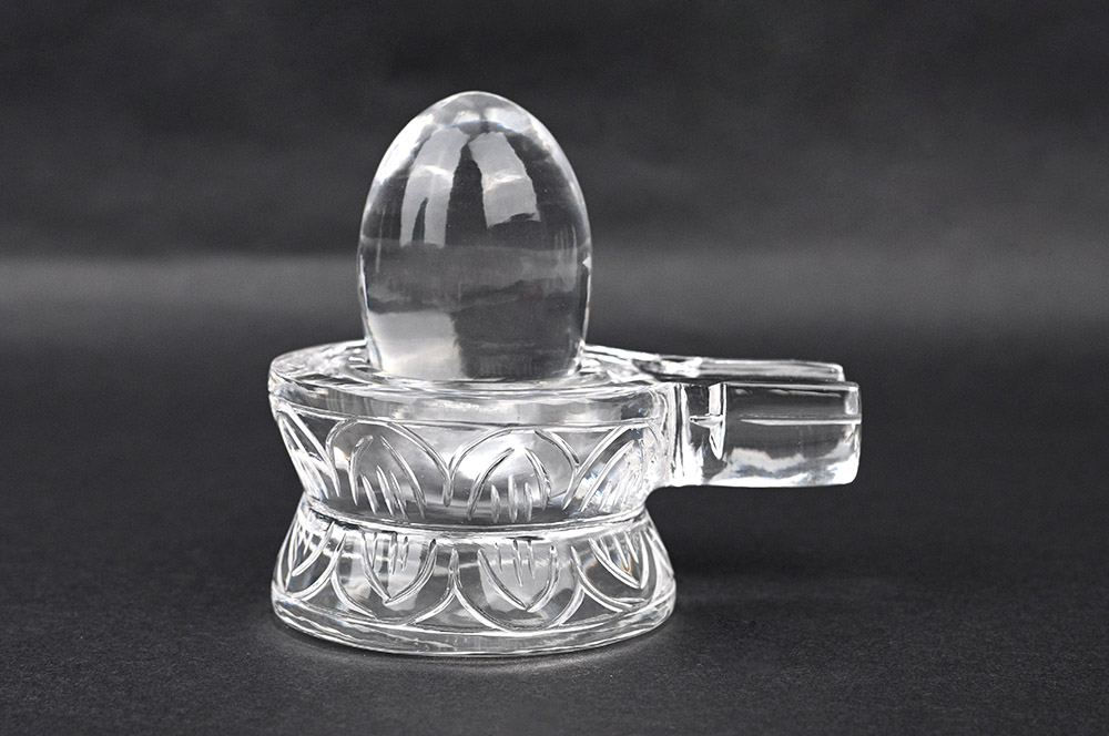 Sphatik Lingam With Sphatik Yoni Base - 477 gms
