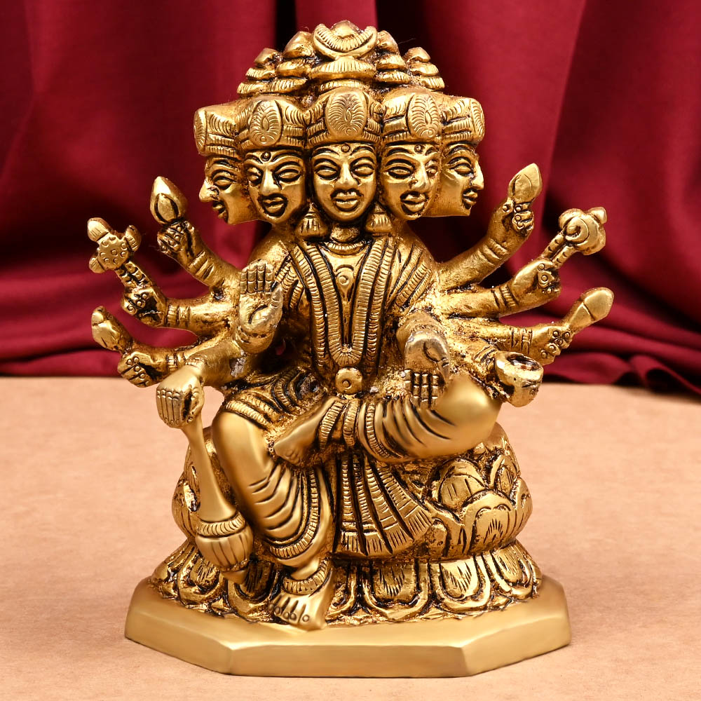 Panchmukhi Gayatri Devi Brass Idol