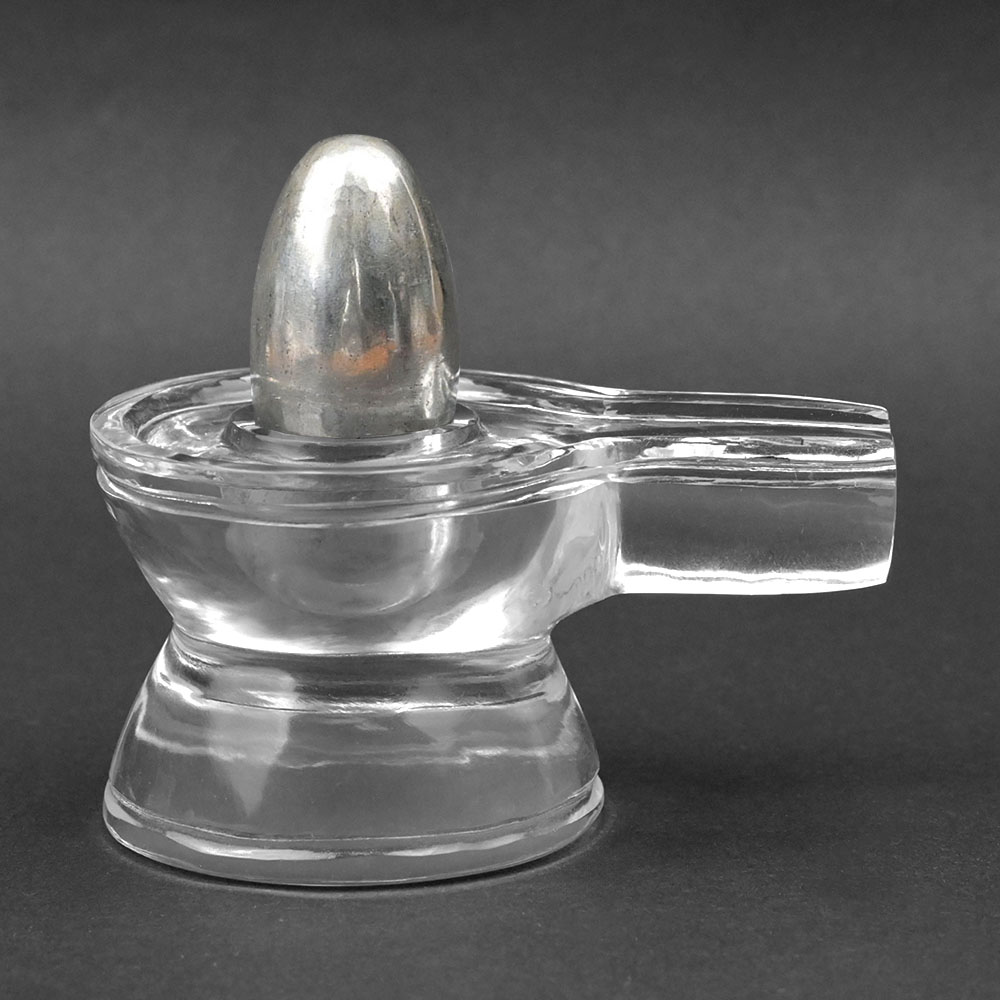Parad Lingam with Sphatik Yoni Base - 358 gms