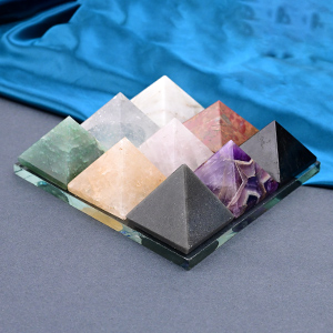 Set of Nine Gemstone Pyramids Plate
