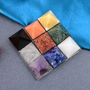 Set of Nine Gemstone Pyramids Plate - Small - II