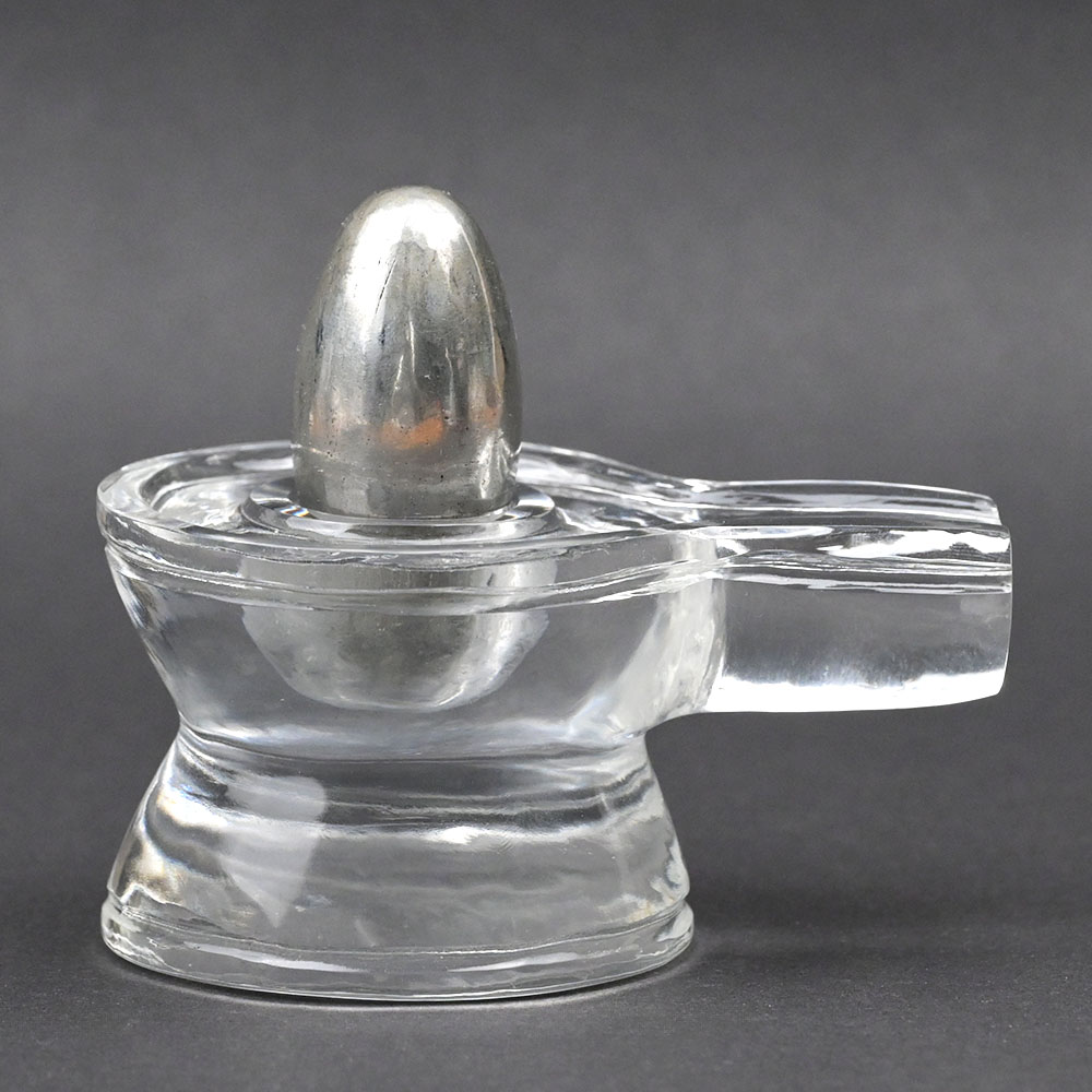 Parad Lingam with Sphatik Yoni Base - 336 gms
