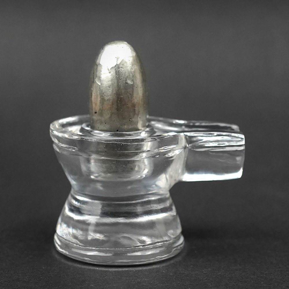 Parad Lingam with Sphatik Yoni Base - 138 gms