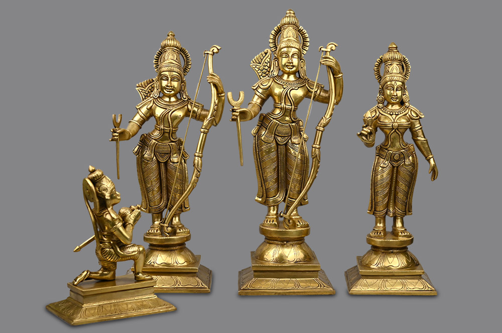 Majestic Ram Parivaar Superfine Brass Idols Set