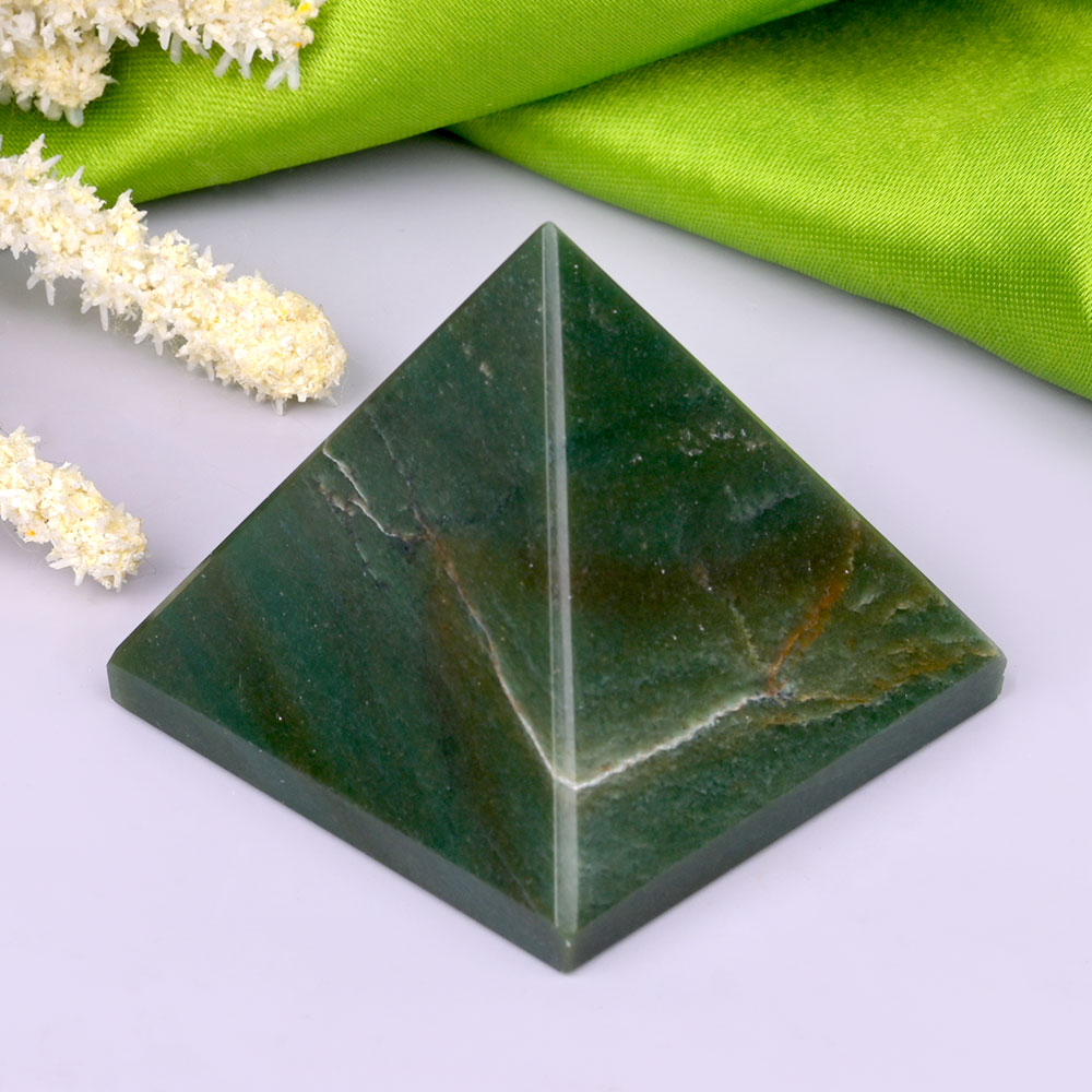 Green Jade Pyramid (120 to 130 gms) - One Piece