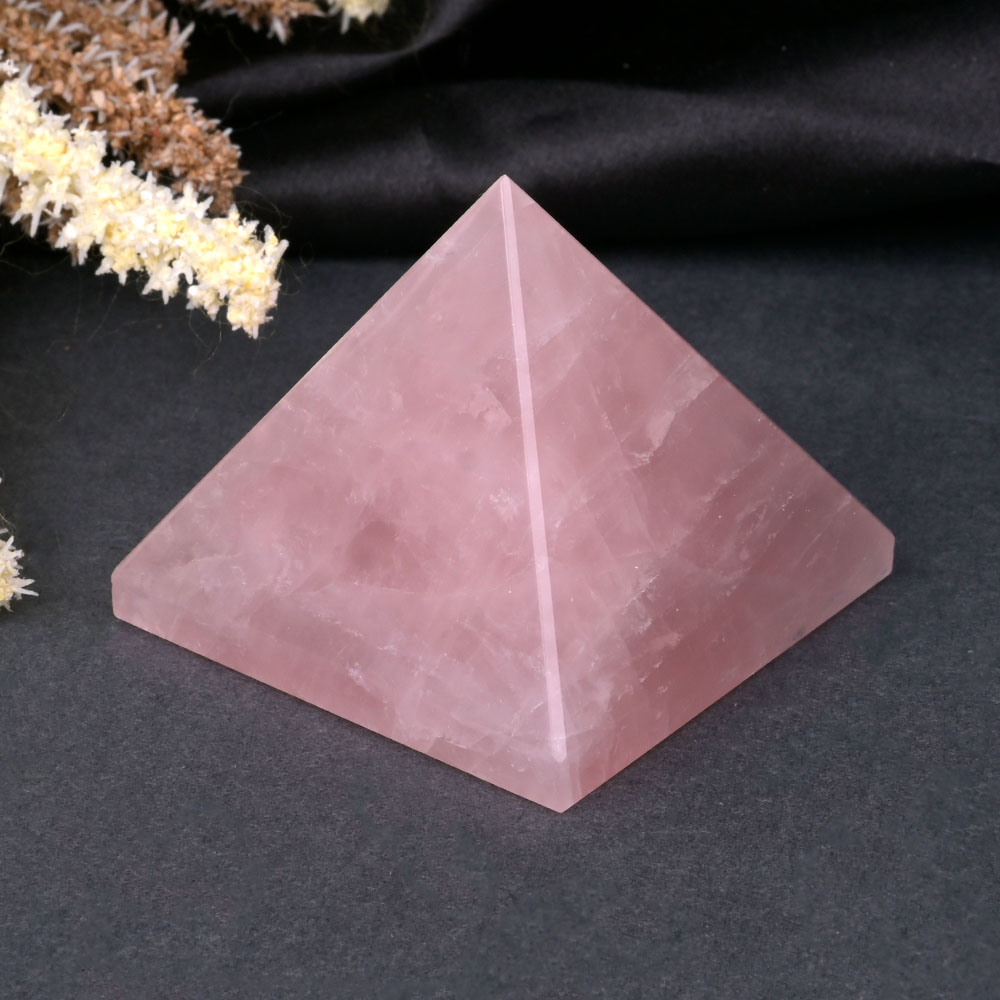 Rose Quartz Pyramid (130 to 140 gms) - One Piece