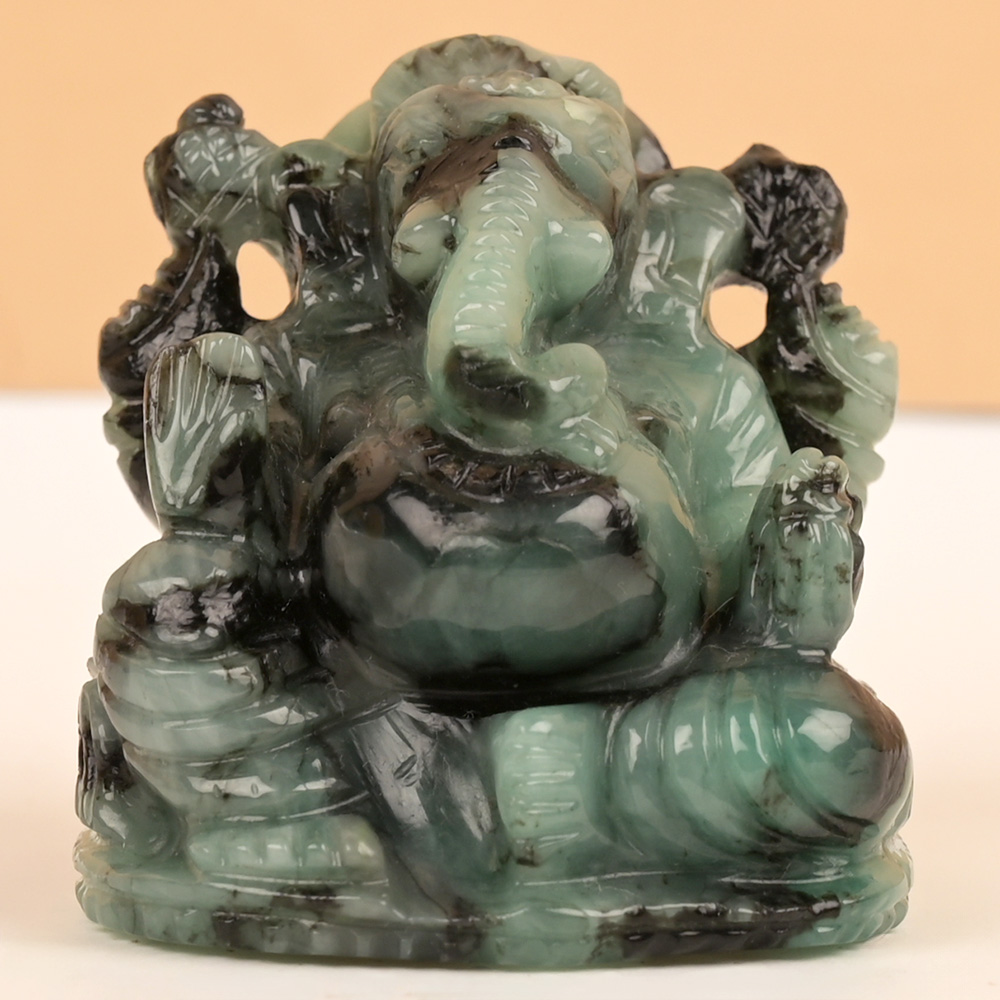 Emerald Ganesha Idol - 346.90 Carats