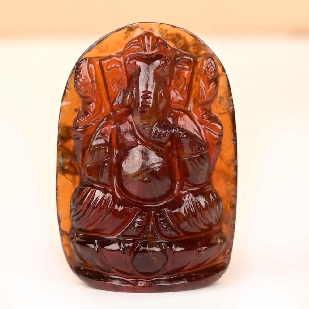 Gomedh Ganesha Idol - 170.15 Carats