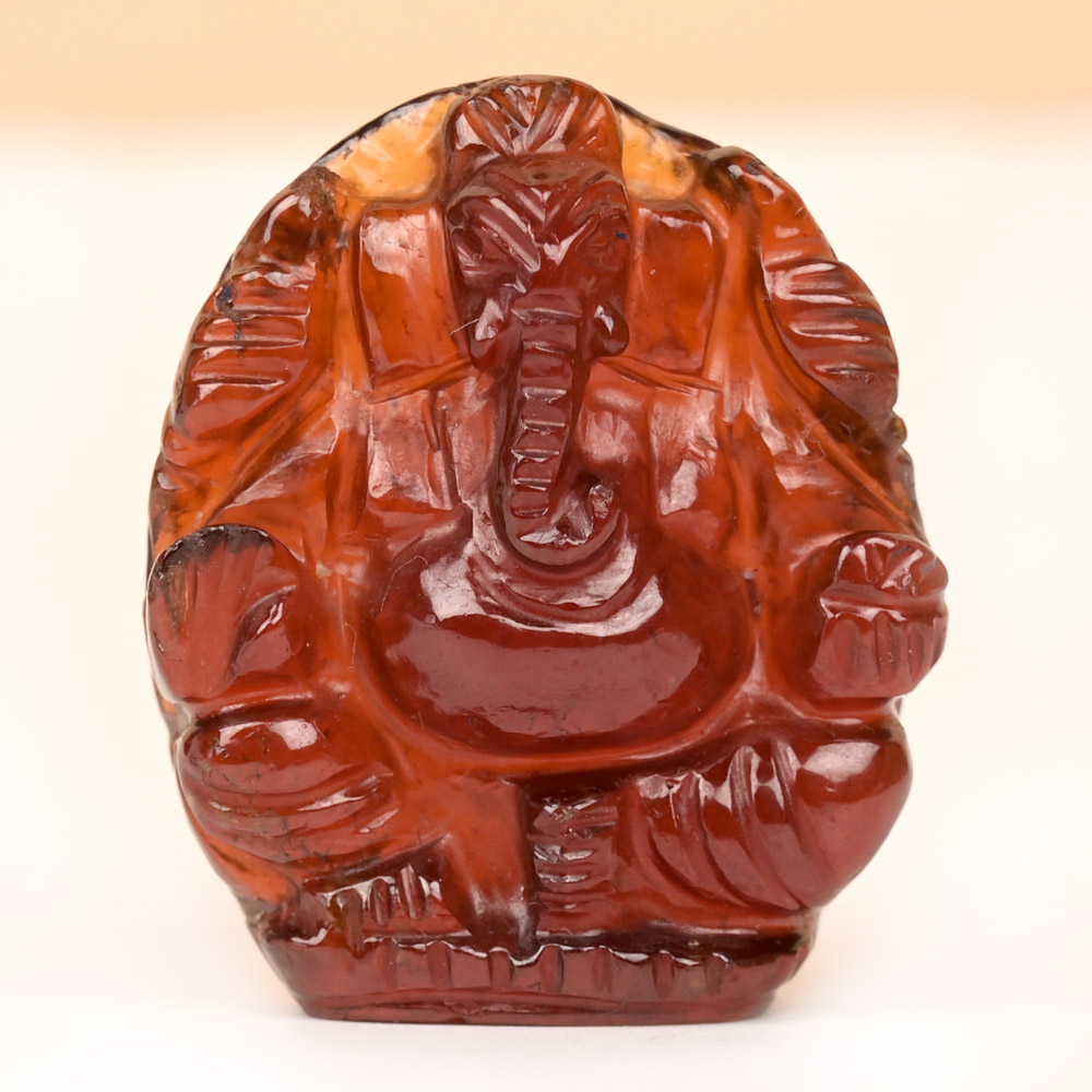 Gomedh Ganesha Idol - 105.85 Carats