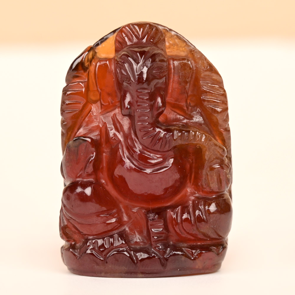 Gomedh Ganesha Idol - 111.75 Carats