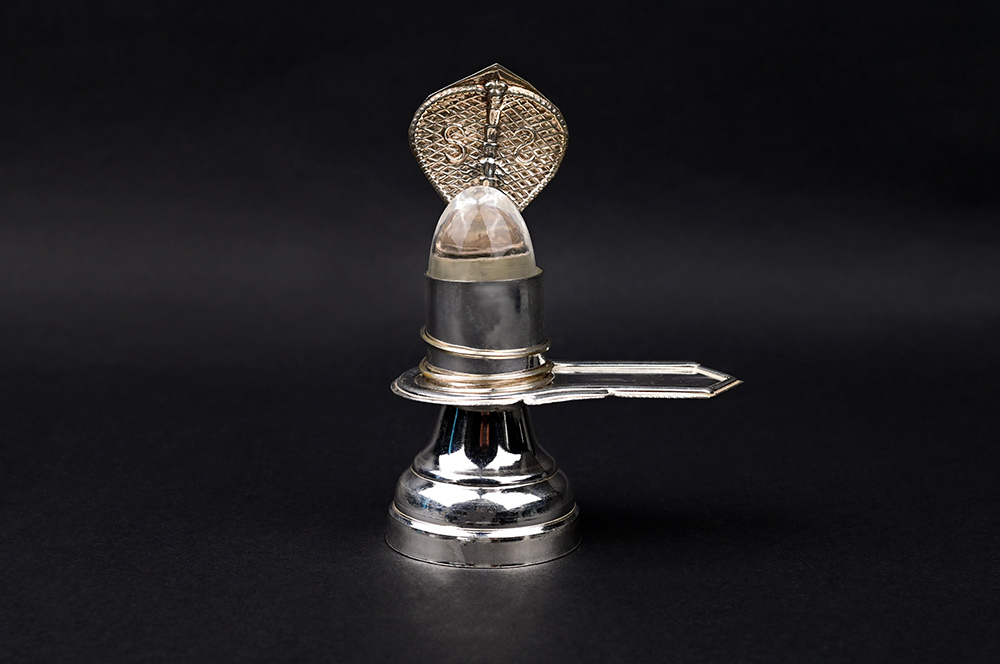 925 Silver Yoni base with Sphatik lingam