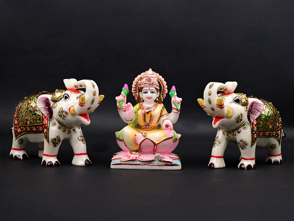 Gaja Lakshmi Makrana Marble Idol
