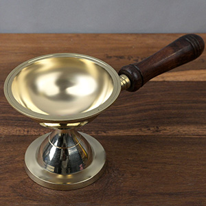 Brass Dhoop Daani with Wooden Handle