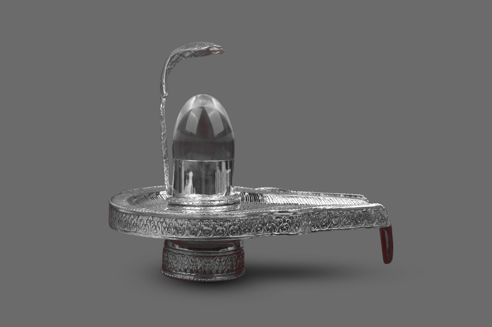 925 Silver Yoni base with Sphatik lingam