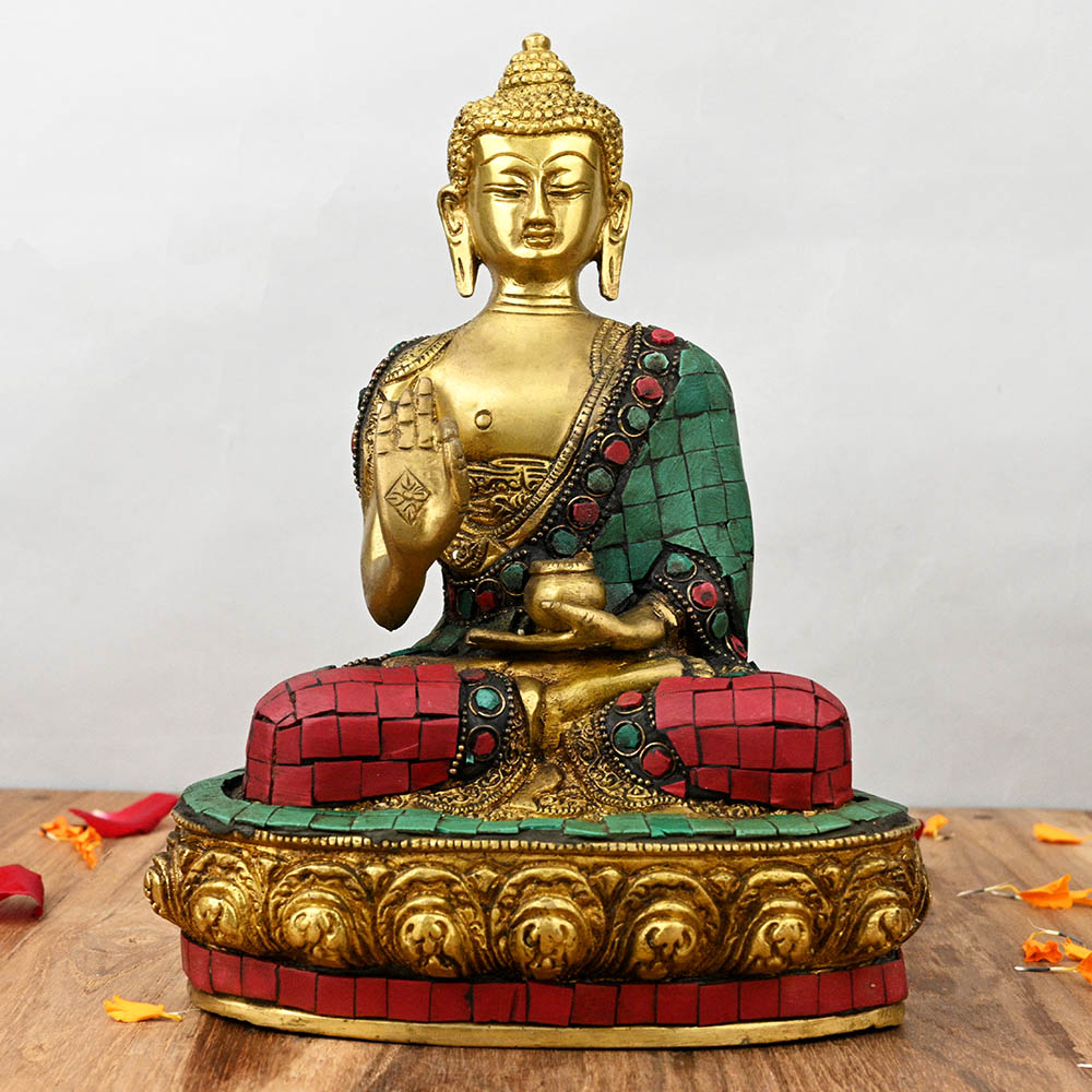 Buddha Statue with Stone Decoration - III