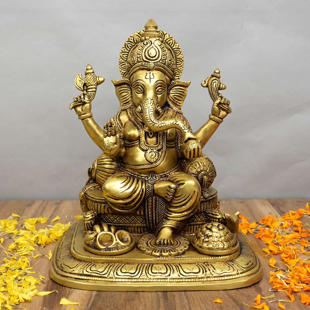 Gajanan Ganesh Brass Idol
