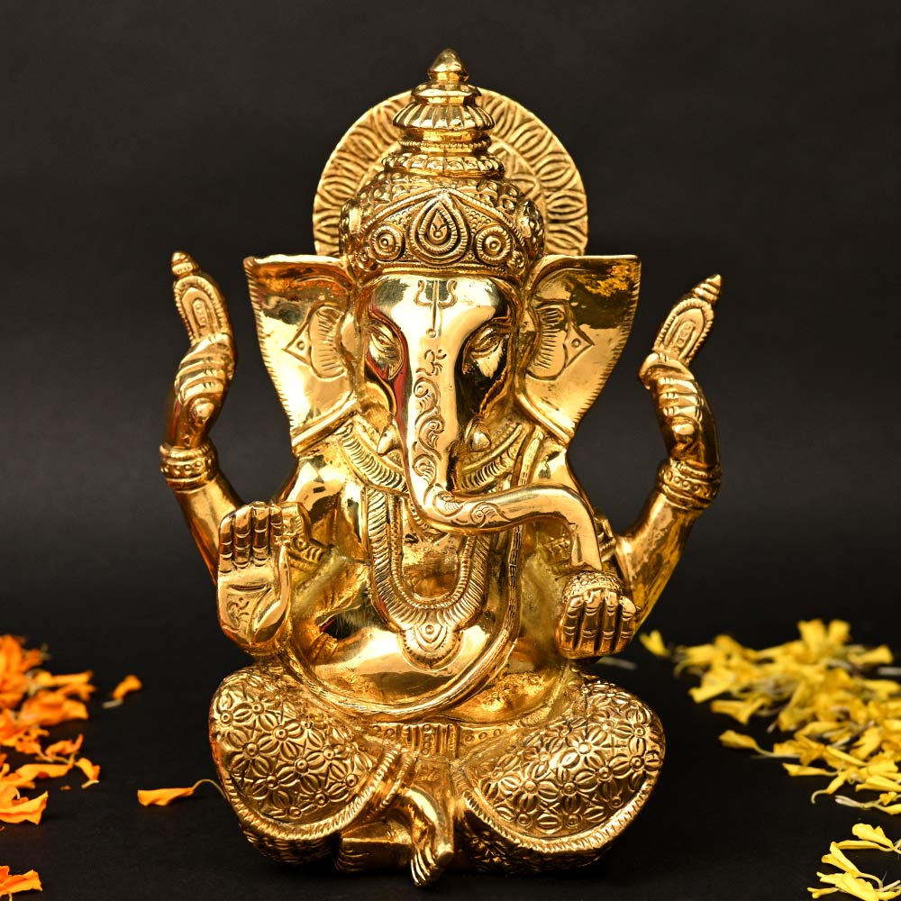 Ashirwad Ganesh Brass Idol