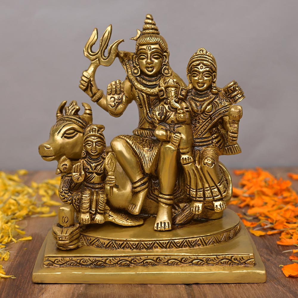 Shiv Parivar with Nandi Brass Idol
