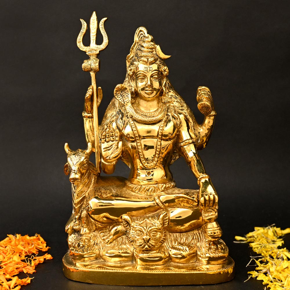 Meditating Shiva Brass Murti