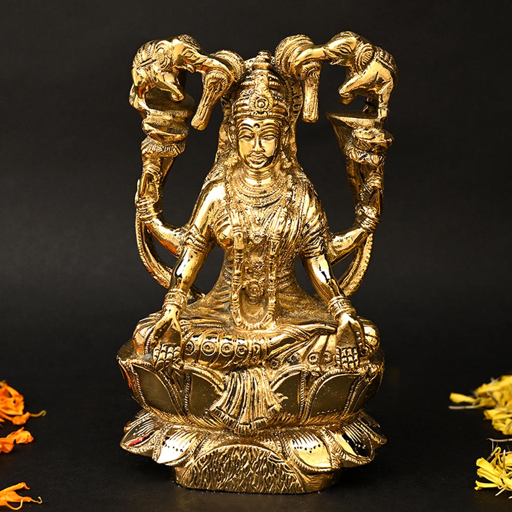 Gajalaxmi Brass Statue