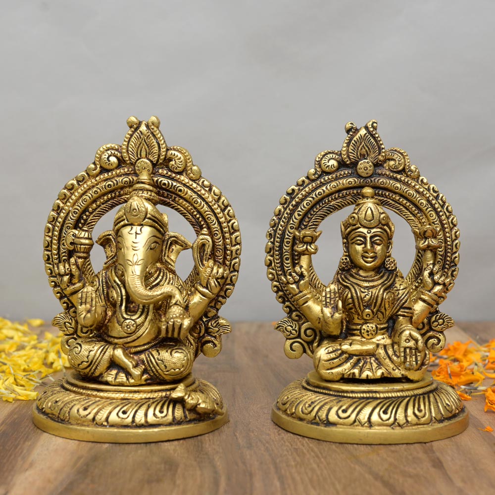 Lakshmi Ganesh Brass Statue