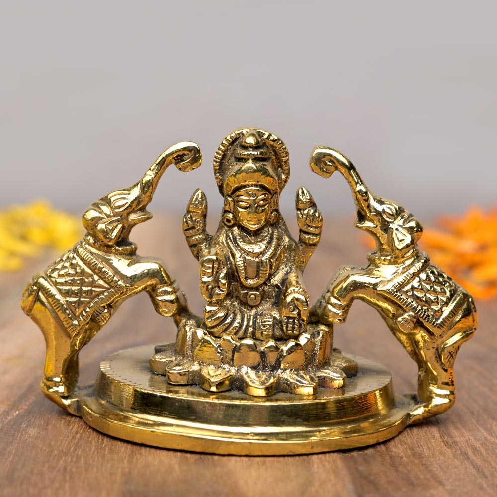 Gajalakshmi Elephant Brass Idol