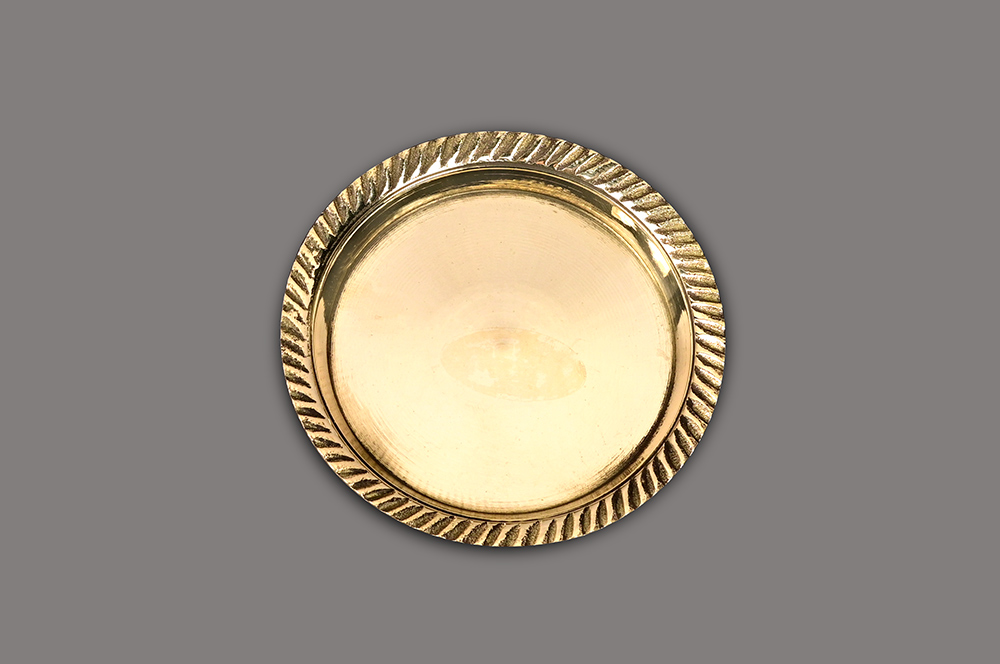 BPR01-1-1-Round Brass Pedestal Thali