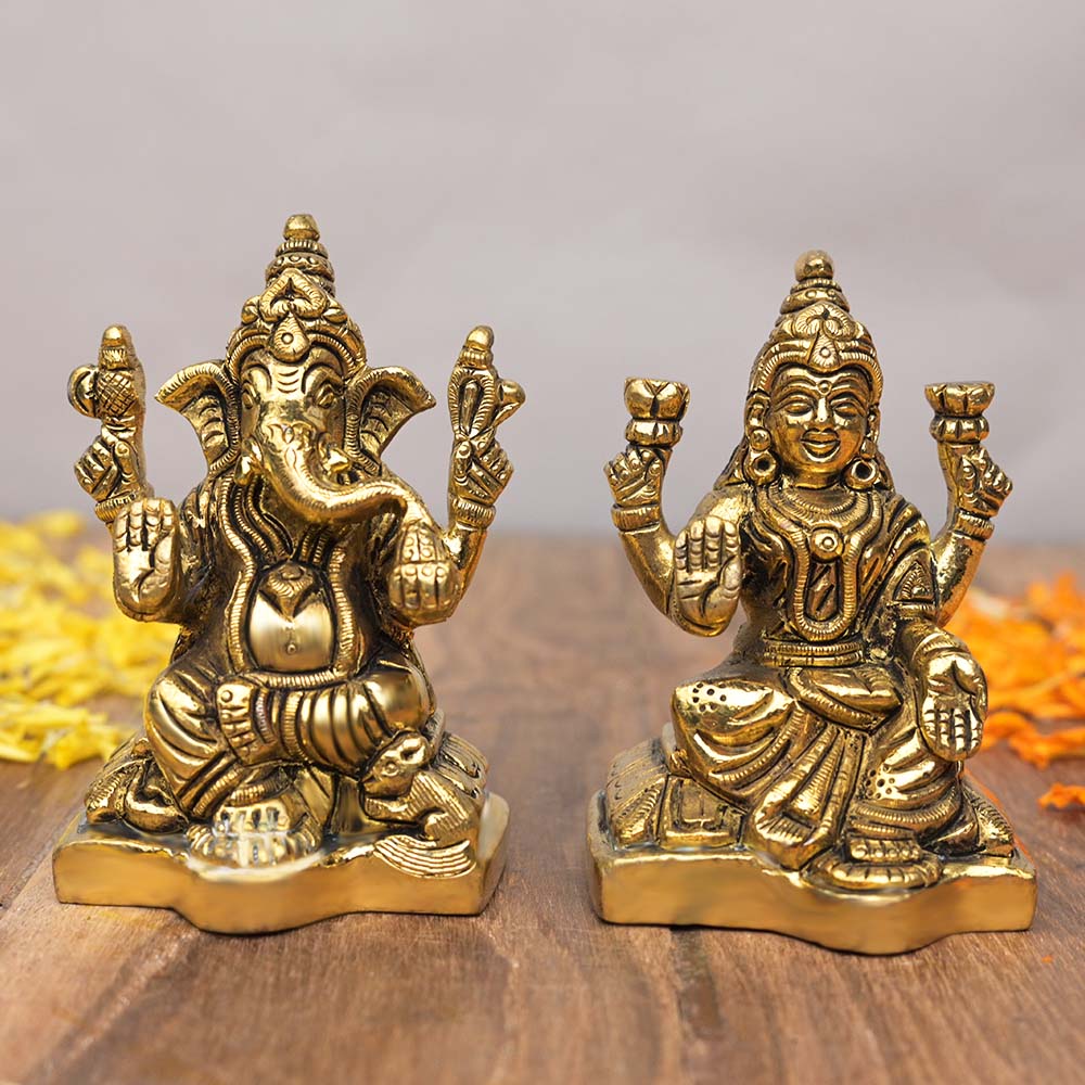 Ganesh Laxmi Brass Idol