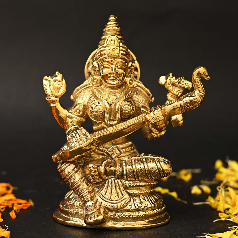Saraswati Puja Brass Murti