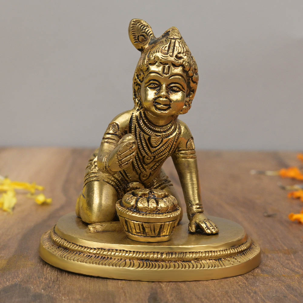 Bal Gopal (Baby Krishna) Brass Idol