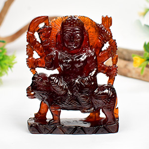 MDG02-S-Gomed Durga Idol - 910 Carats
