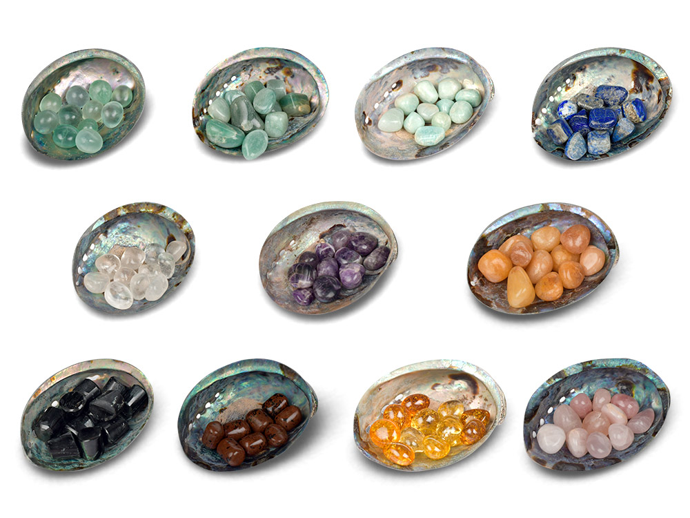 8 Directions Tumble Stone in Paua Shell