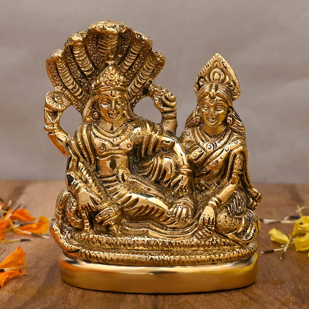 Vishnu Laxmi Brass Murti