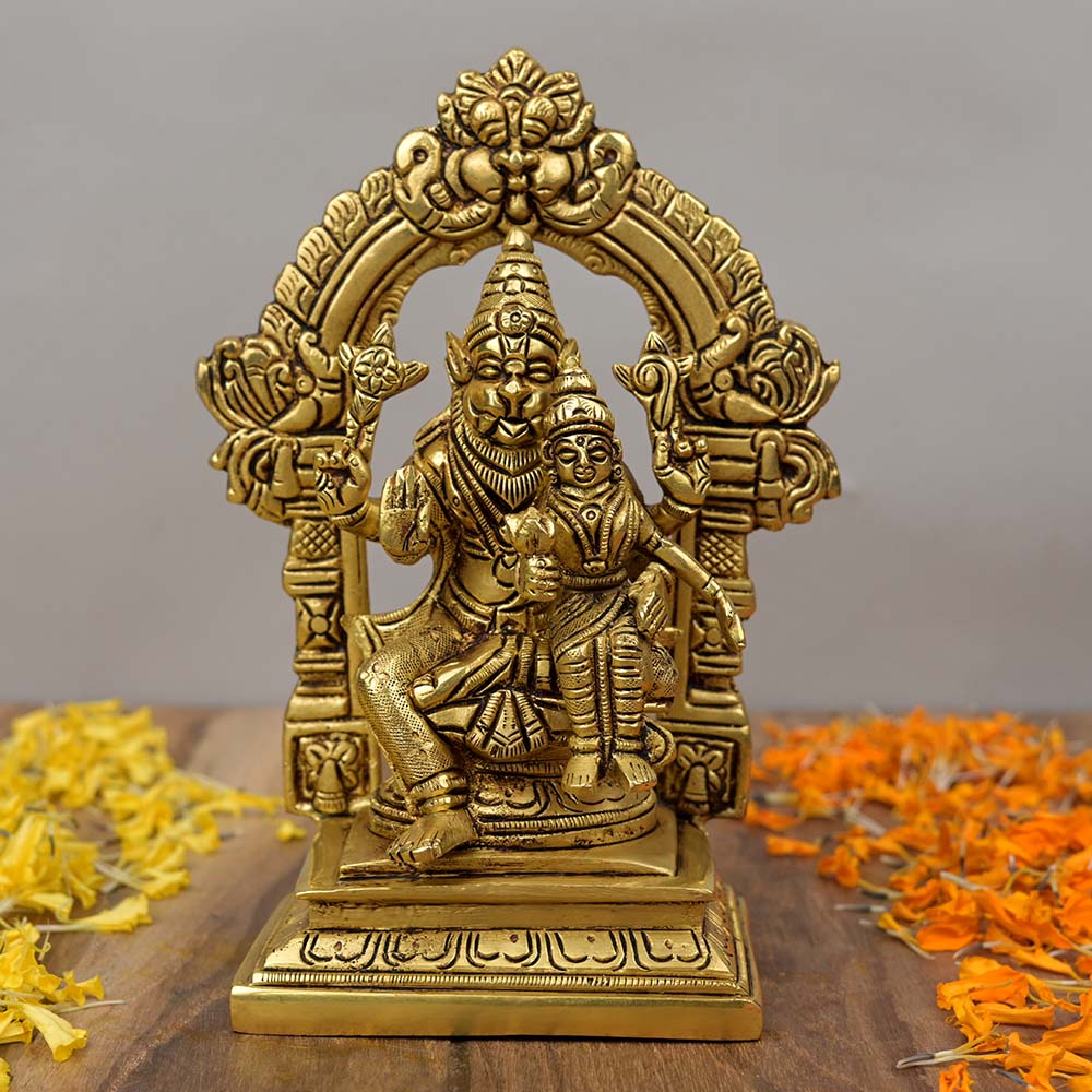 Lakshmi Narasimha with Prabhavalli Arch Brass Idol
