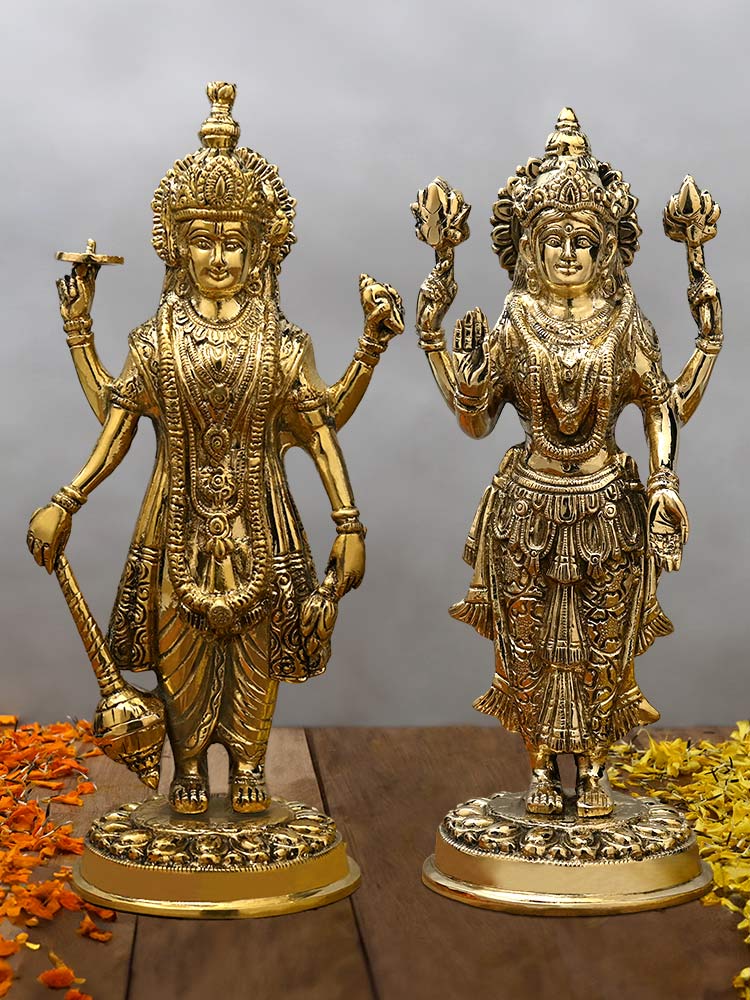 Chaturbhuj Standing Vishnu Brass Idol
