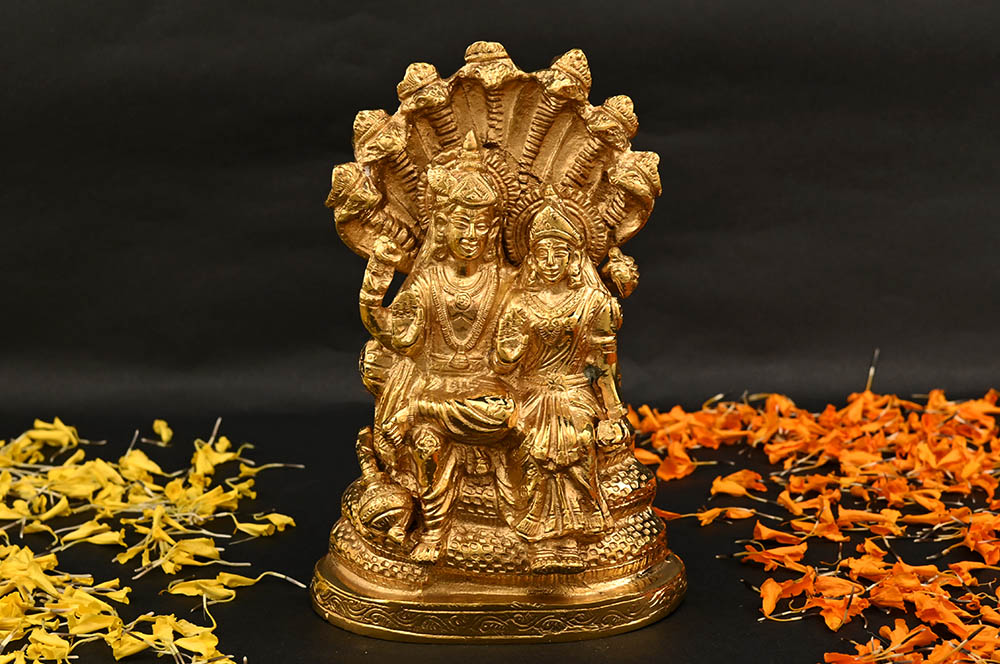 Vishnu Laxmi Brass Statue