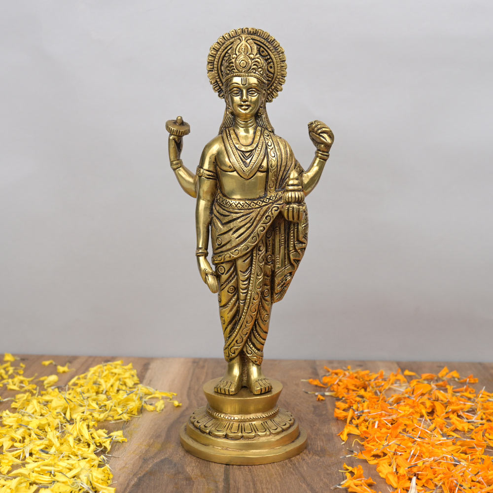 Lord Dhanavantri Brass Idol